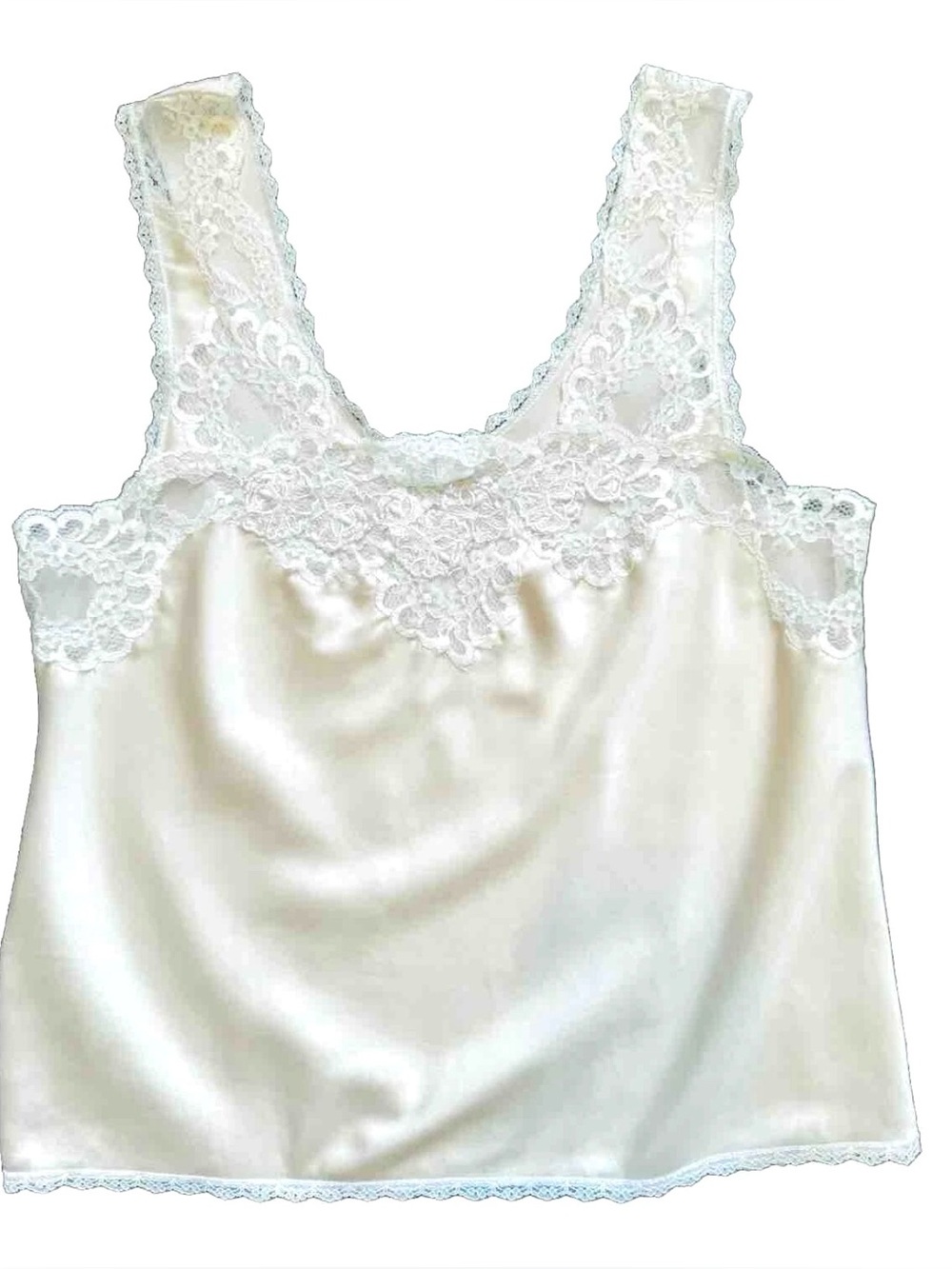 Sara Beth Vintage Womens S Champagne Lace Embroidered Applique Pearls Camisole